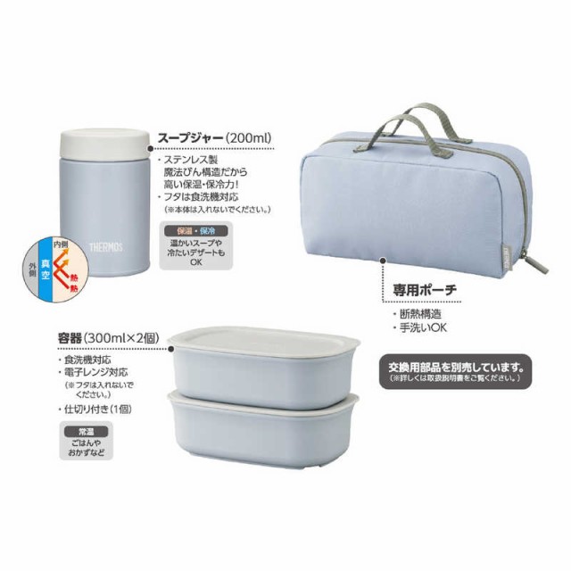 サーモス 真空断熱スープランチセット200ml スカイブルー JEA-801-SKY