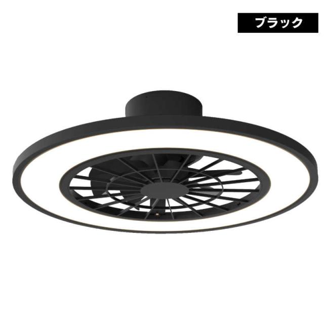 ヒロコーポレーション　LEDシーリングファンライト 10畳 昼光色〜電球色 リモコン付属 ブラック　LCF-550BK