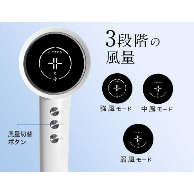 綺麗堂 美ルル イオン ユーロス 速乾マイナスイオンドライヤー KRD1076-WT