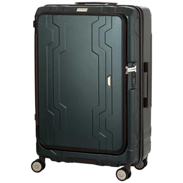 レジェンドウォーカー　BLUE WHALE フロントオープン 容量拡張7cm ボトムハンドル＆ドリンクホルダー装備 LEGEND WALKER ［TSAロック搭載］ グリーン　5525-69GR