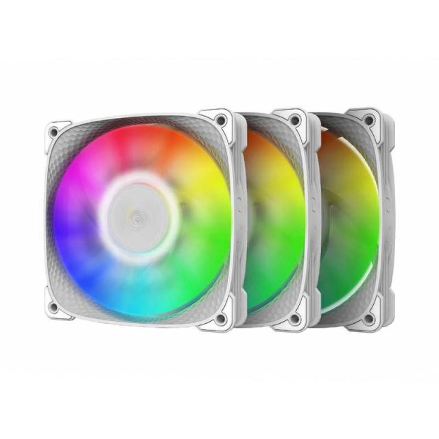 GEOMETRICFUTURE　ケースファンx3 ［120mm /2000RPM］ Squama 2505W ホワイト　GF-SQ-2505W-3P