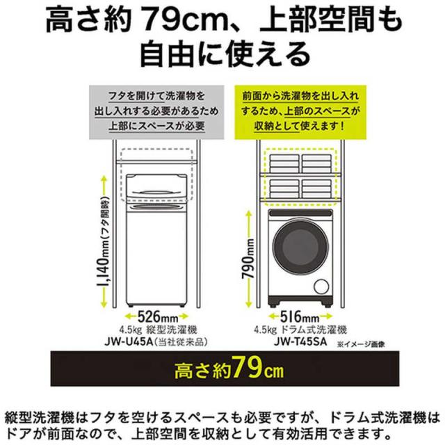 ハイアール　ドラム式洗濯機 (左開き) 洗濯4.5kg 乾燥機能無 ホワイト　JW-T45SA（標準設置無料）_8