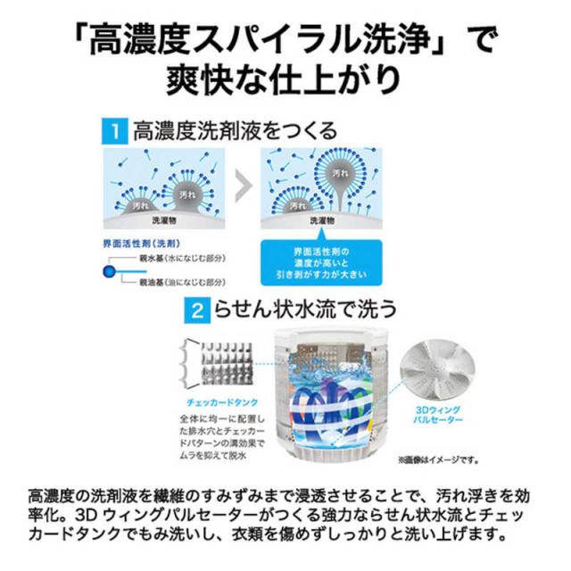 ORIGINALBASIC 全自動洗濯機 洗濯5.0kg ホワイト BW-50A-W（標準設置 