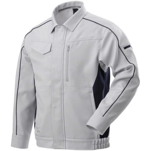 ミズノ　ワークジャケット(通年素材) ［ユニセックス］ 3XL-8 71：ベイパーシルバー×ネイビー　F2JE218671