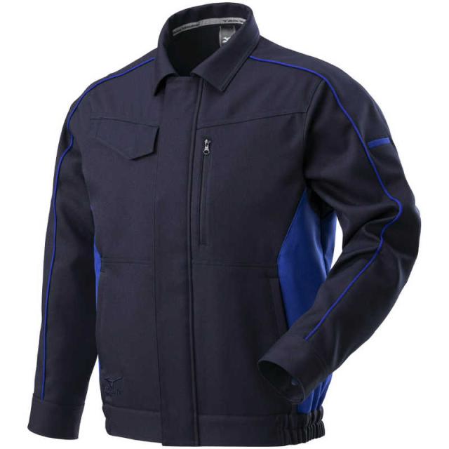 ミズノ　ワークジャケット(通年素材) ［ユニセックス］ S 81：ネイビー×ブルー　F2JE218681