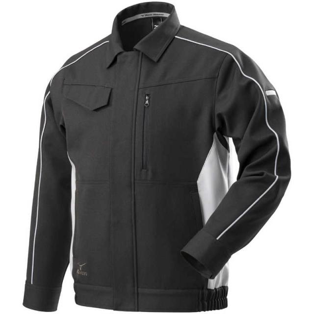 ミズノ　ワークジャケット(通年素材) ［ユニセックス］ 3XL-8 90：チャコールグレー×ベイパーシルバー　F2JE218690