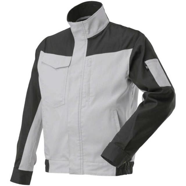 ミズノ　ワークジャケット(綿100％・通年向け) ［ユニセックス］ 4XL-8 73：チャコールグレー×ベイパーシルバー　F2JEA18173