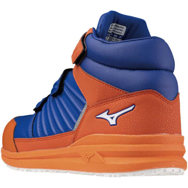ミズノ　28.0cm 男女兼用 安全靴 オールマイティ SSII21H 靴幅：3E相当(ブルー×ホワイト×オレンジ) (JSAA・普通作業用(A種)認定品 耐滑 プロテクティブスニーカー) 27：ブルー×ホワイト×オレンジ 【返品交換不可】　F1GA220527