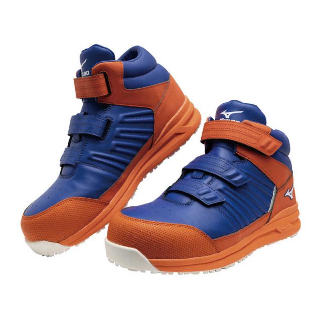 ミズノ　29.0cm 男女兼用 安全靴 オールマイティ SSII21H 靴幅：3E相当(ブルー×ホワイト×オレンジ) (JSAA・普通作業用(A種)認定品 耐滑 プロテクティブスニーカー) 27：ブルー×ホワイト×オレンジ 【返品交換不可】　F1GA220527