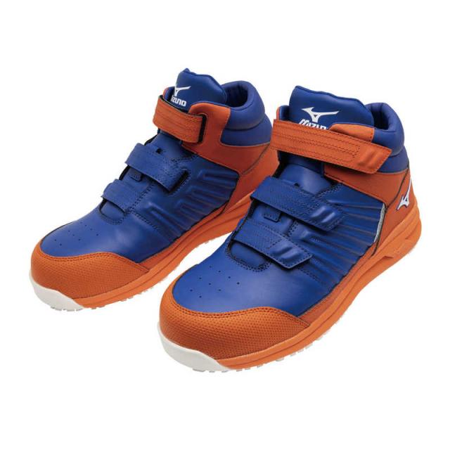 ミズノ　29.0cm 男女兼用 安全靴 オールマイティ SSII21H 靴幅：3E相当(ブルー×ホワイト×オレンジ) (JSAA・普通作業用(A種)認定品 耐滑 プロテクティブスニーカー) 27：ブルー×ホワイト×オレンジ 【返品交換不可】　F1GA220527