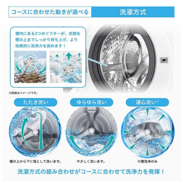 ハイセンス　ドラム式洗濯機 (左開き) 洗濯10.0kg 乾燥5.0kg ヒーター乾燥(水冷・除湿タイプ) ホワイト　HWF-D100SL-W（標準設置無料）_8