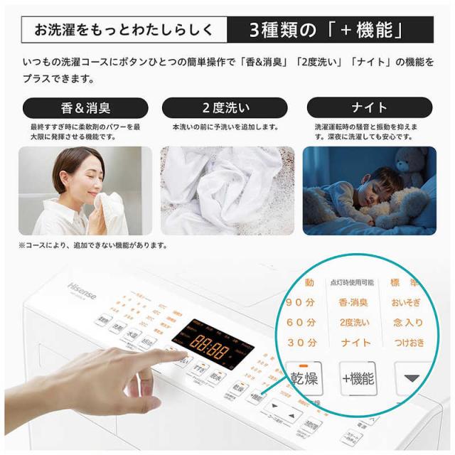 ハイセンス　ドラム式洗濯機 (左開き) 洗濯10.0kg 乾燥5.0kg ヒーター乾燥(水冷・除湿タイプ) ホワイト　HWF-D100SL-W（標準設置無料）_10