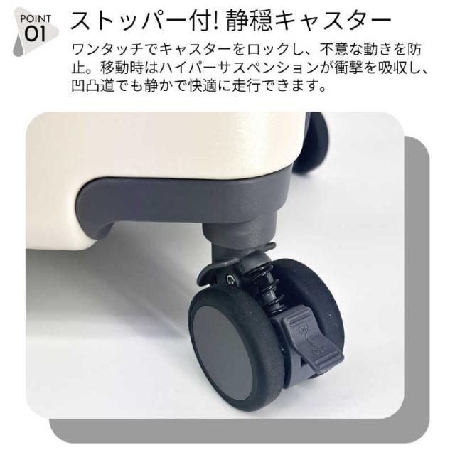 SAMSUFFIT ストッパー付スーツケース 拡張機能付き 無料預け入れ M