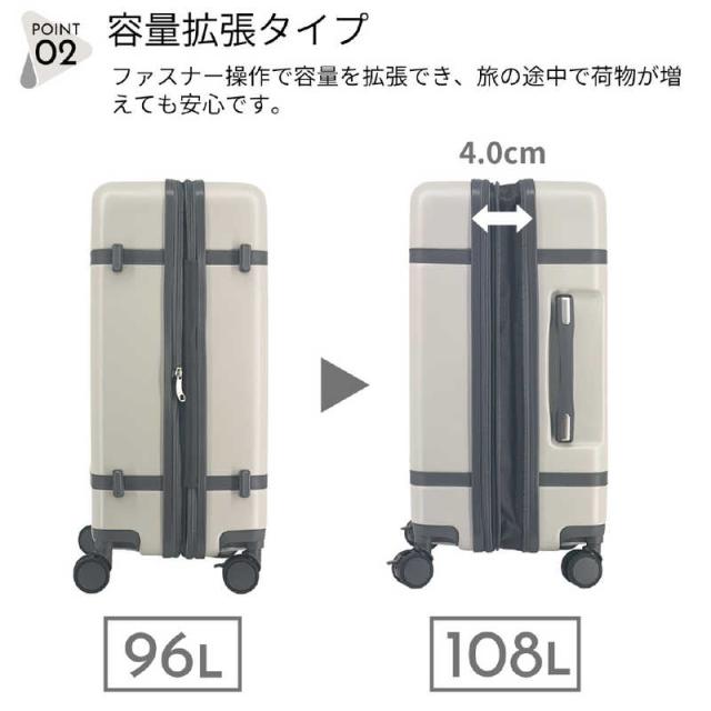 SAMSUFFIT　サムサフィ スーツケース 拡張機能付き 静音キャスター Lサイズ 宿泊目安：1週間以上 [TSAロック搭載 / 96L] ネイビー　SS-0902-68_7