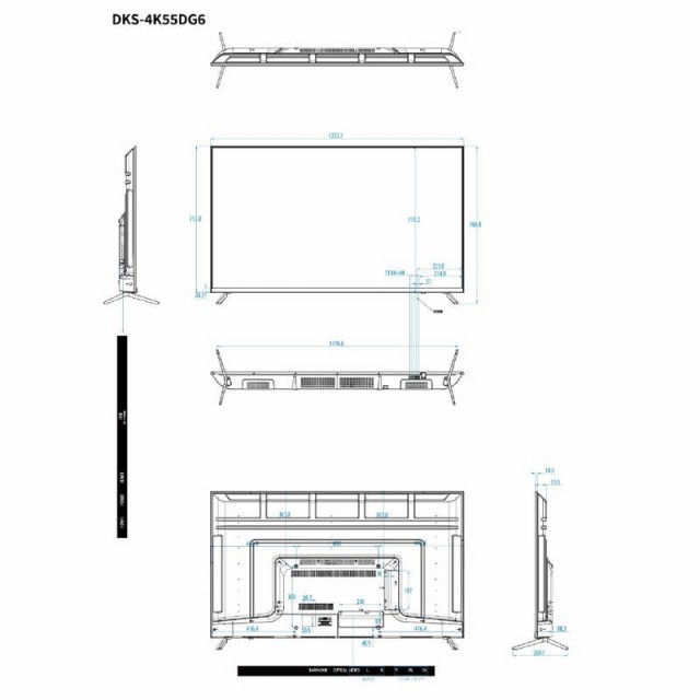 DMM.COM　PCモニター DMM.make 4K DISPLAY ［55型 /4K(3840×2160) /ワイド］　DKS-4K55DG6