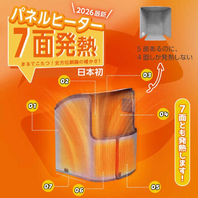 TOKAIZ パネルヒーター 7面　寒さ対策　暖房器具 TOKAIZ パネルヒーター 足元用 日本初 真・7面発熱 リモコン付き 遠