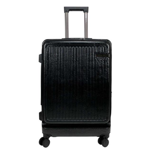 ACE　DESIGNED BY ACE IN JAPAN スーツケース フロントオープンラゲージ 拡張機能付き 宿泊目安：4泊〜6泊 [TSAロック搭載 / 67L] レザーシボブラック　ACE-548211_1