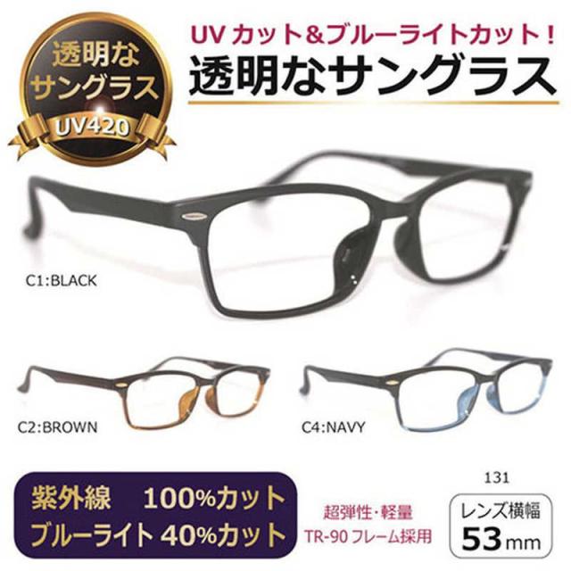 PRIMAOPT　プリマオプト 透明なサングラス レンズは透明なのに紫外線をほぼ100％カット ネイビー　_1