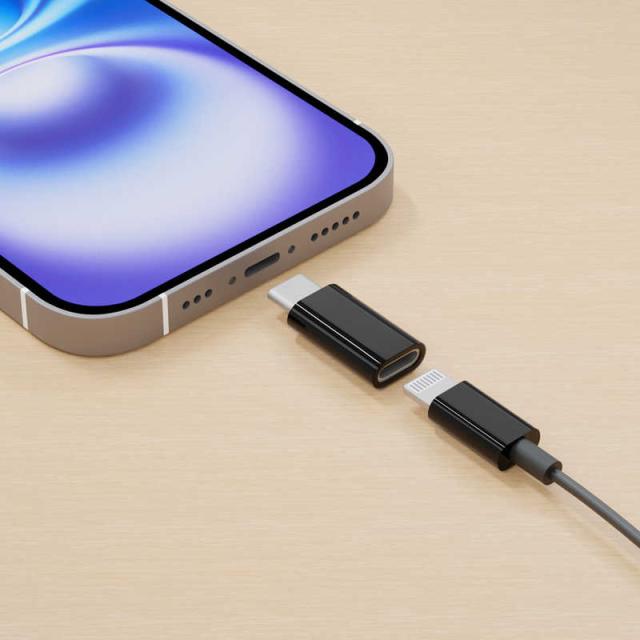 PGA　Lightning to USB Type-C 変換アダプタ Premium Style ブラック　PG-LNC01BK 変換アダプター