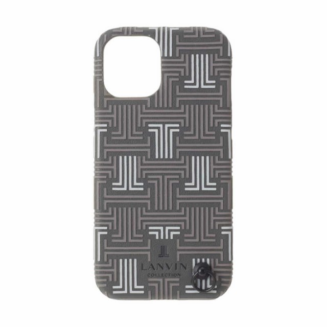 ランバン　Shell Case Signature with Neck Strap for iPhone 13 mini [ Gray ] LANVIN COLLECTION　LCSIGRYSCNSIP2154