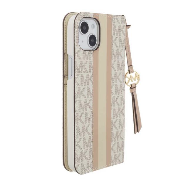 大人気！＊マイケルコース＊ 手帳型ストライプ iPhone16Proケース MICHAEL KORS＊ 手帳型ストライプiPhone16Proケース マイケル