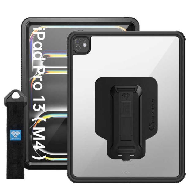 ARMORX　ARMOR-X - IP68 Waterproof Case with Hand Strap for 13-inch iPad Pro (M4)［Black］アーマーエックス　MXS-IPAD-PR10