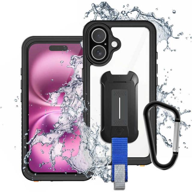 ARMORX　ARMOR-X - IP68 Waterproof Case with Hand Strap for iPhone 16 ［ Black ］　MX-IPH-16