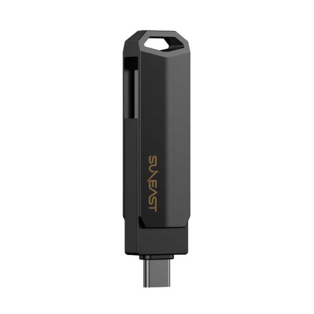 SUNEAST　外付けSSD スティック型 Revolve R10 シリーズ 512GB USB 3.2(Gen 2)USB Type C/USB-A両対応 回転式カバー s ブラック ［ポータブル型］　SE-PS0512G2LO1BF_2