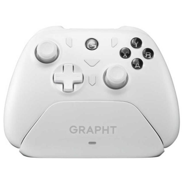 GRAPHT　ゲームパッド＋充電ドックバンドルセット クイックカスタムゲームパッド＋充電ドックバンドルセット ［Bluetooth・USB / Windows・Android・iOS / 22ボタン］　GRT076-WHT-ONE_1