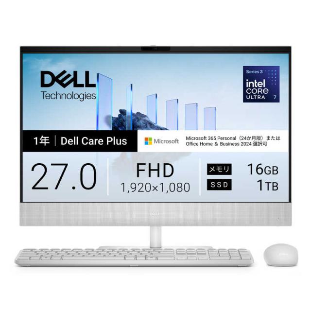 DELL　デル　デスクトップパソコン [ Copilot＋ PC / 27型 / Win11 Home / Core Ultra 7 / メモリ16GB / SSD1TB ] ライトアッシュ　ACD89-GNWM3CT