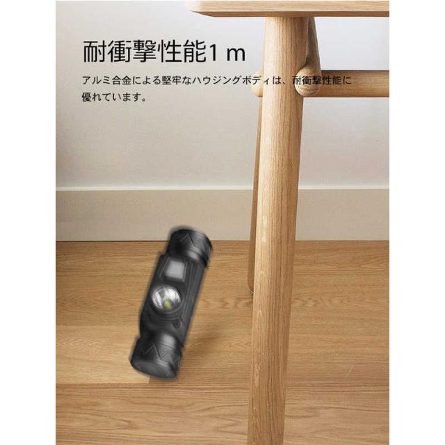 WUBEN　高輝度ヘッドライト 1200lm ブラック ［LED /充電式 /防水対応］　FU8-WU_15