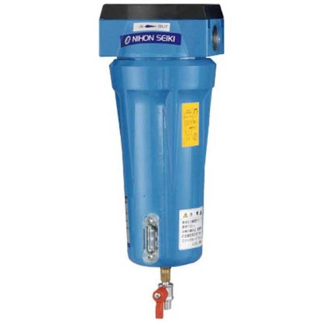 日本精器　高性能エアフィルタ10A1ミクロン(ドレンコック付)　NITN110ADLDV