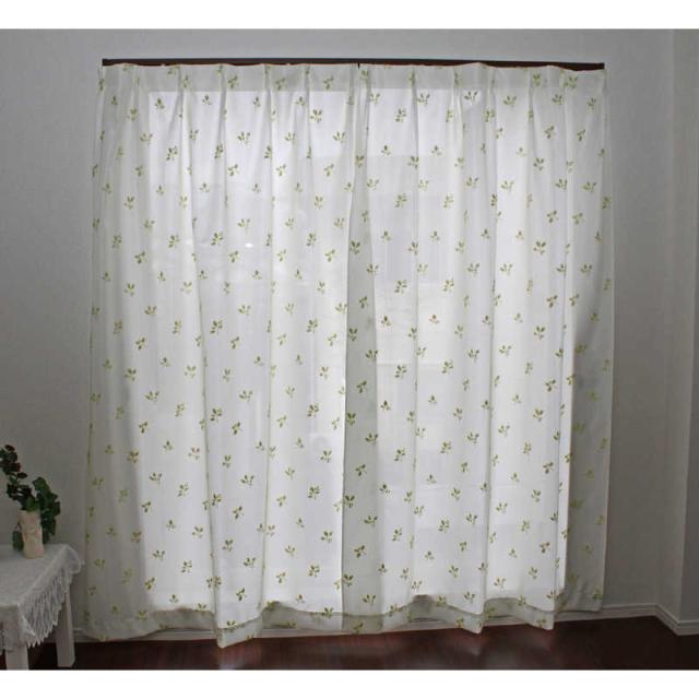 HACHIYA　2枚組 断熱･保温パイルミラーレースカーテン (100×198cm)