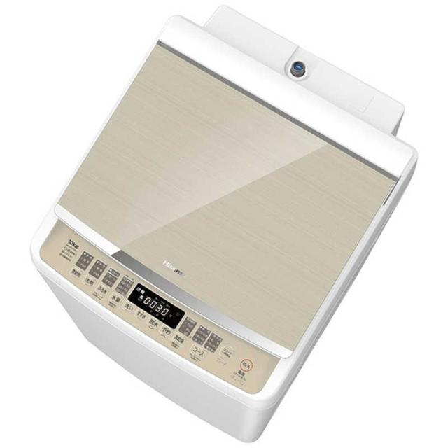 ハイセンス　全自動洗濯機 インバーター 洗濯10.0kg　HW-DG100XH 本体:ホワイト､トップ:シャンパンゴールド（標準設置無料）