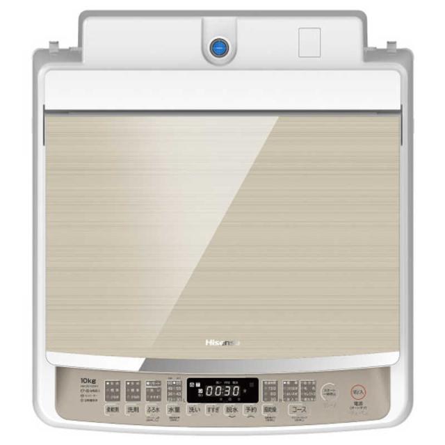 ハイセンス 洗剤自動投入 洗濯機 10kg ゴールド HW-DG100XH ハイセンス 全自動洗濯機 洗濯10.0kg 洗剤自動投入 Wi-Fi機能 ホワイト