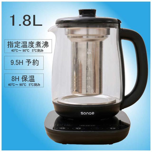 エコデバイス 電気ガラスケトル sonae 電気ガラスケトル [1.8L