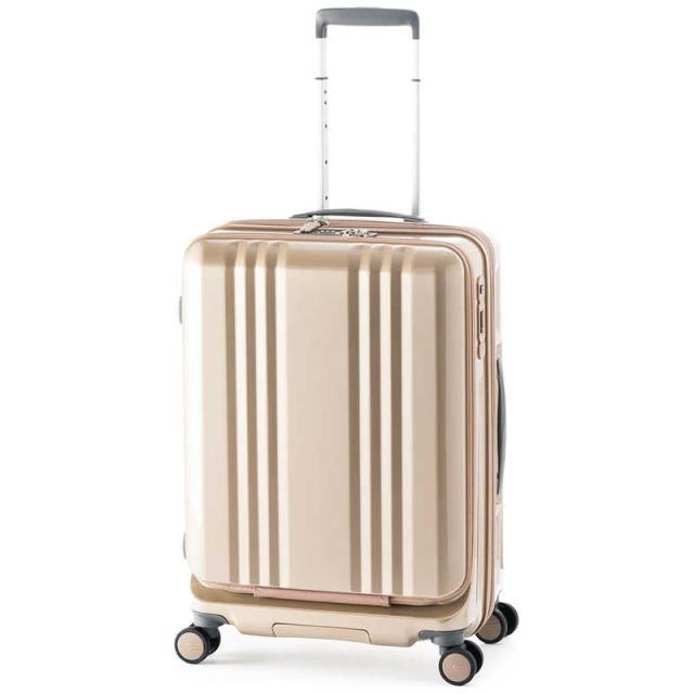 A.L.I　ハードキャリー デカかるEdge フロントオープンタイプ シャンパンゴールド [TSAロック搭載 /55(+10)L /3泊〜5泊]　ALI07722FW