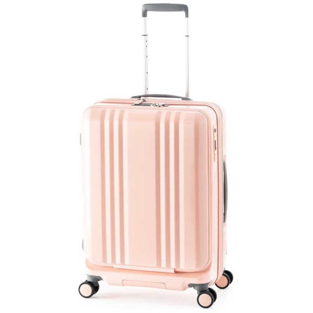 A.L.I　ハードキャリー デカかるEdge フロントオープンタイプ コーラルピンク [TSAロック搭載 /55(+10)L /3泊〜5泊]　ALI07722FW