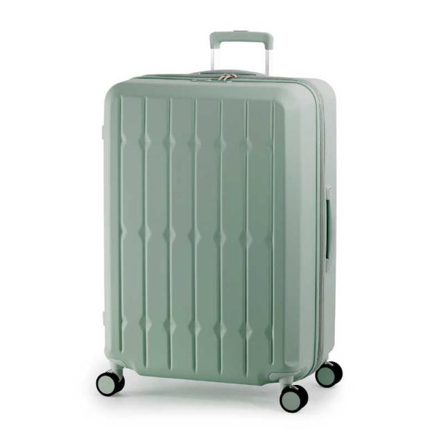 A.L.I　スーツケース ジッパータイプ 宿泊目安：7〜9日間 99L ドリンクホルダー付き ダブルキャスター アッシュミントグリーン　ALI-6030SD-28W