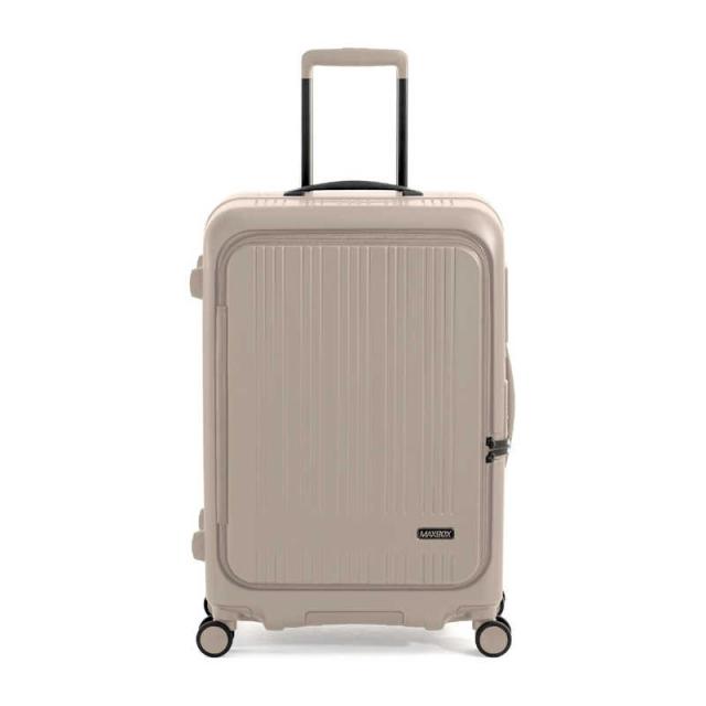A.L.I　スーツケース ジッパータイプ 宿泊目安：4〜6日間 65L 横開きフロントオープン 前輪ストッパー 内装抗菌・防臭加工 亜麻色　MX-8011RV-24