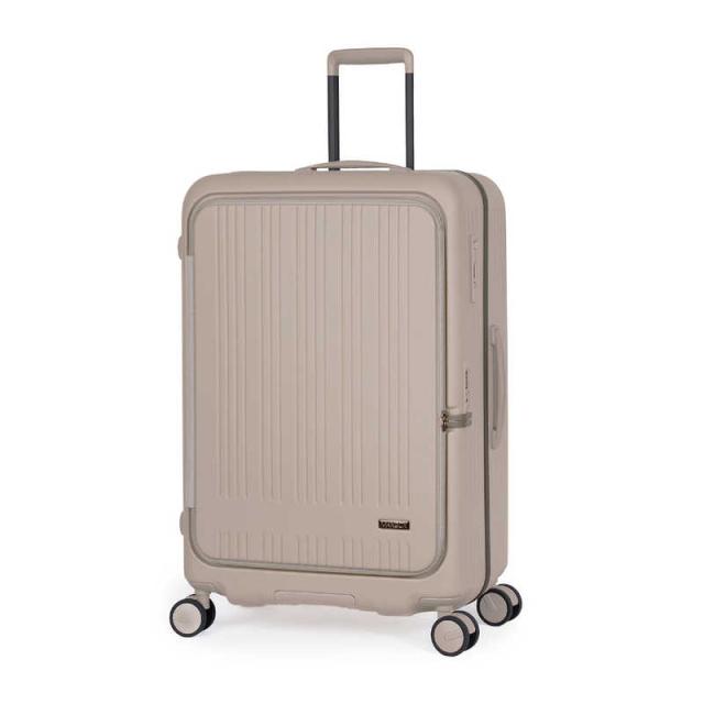 A.L.I　スーツケース ジッパータイプ 宿泊目安：7〜9日間 99L 横開きフロントオープン 前輪ストッパー 内装抗菌・防臭加工 亜麻色　MX-8011RV-28