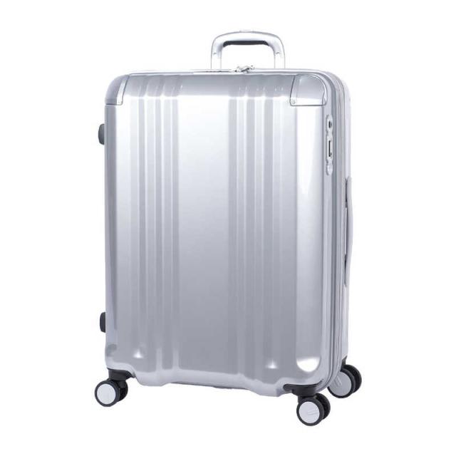 A.L.I　スーツケース ジッパータイプ 宿泊目安：7〜9日間 70L 拡張機能搭載 前輪ストッパー ダブルホイールキャスター クロームシルバー　ALI-089-24W