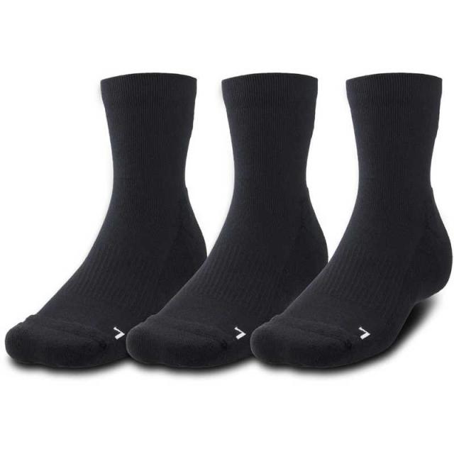 アンダーアーマー　UNDER ARMOUR メンズ UA クオーターソックス (3足セット) Black SM 1371936 【返品交換不可】　1371936_25FW