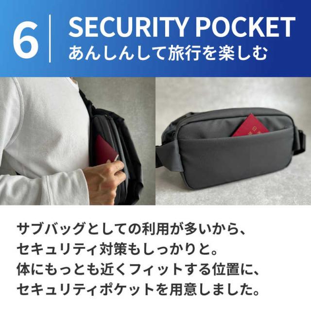 NIG　防水ボディバッグ QUICK PACK TRASPO ミニタブレット対応 3.1リットル 6＋5収納 大容量 ニグ ダークグレー　QP9TRASPODG_14
