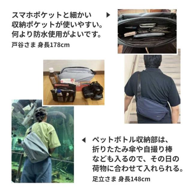 NIG　防水ボディバッグ QUICK PACK TRASPO ミニタブレット対応 3.1リットル 6＋5収納 大容量 ニグ ダークグレー　QP9TRASPODG_17