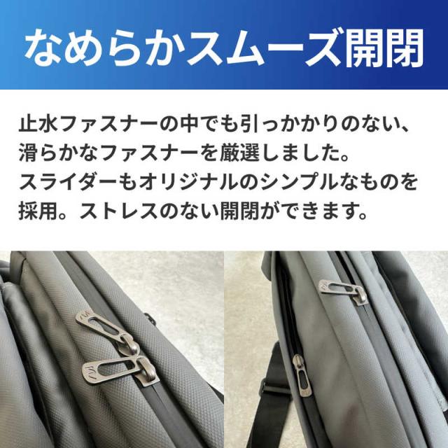 NIG　防水ボディバッグ QUICK PACK TRASPO ミニタブレット対応 3.1リットル 6＋5収納 大容量 ニグ グレーホワイト　QP9TRASPOGRWH_19