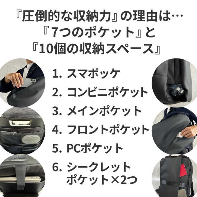NIG　快適通勤リュックQUICK PACK OFFICER A4対応 15インチパソコン スマポッケ コンビニポッケ PCポッケ 7＋10収納 10.5L ニグ ブラック　QPOFFICER15BK
