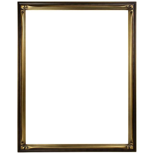 同志舎　木製デッサン額(手彫り) 衣笠角紋 半切 いぶし金　キヌガサイブシキンハンセツ