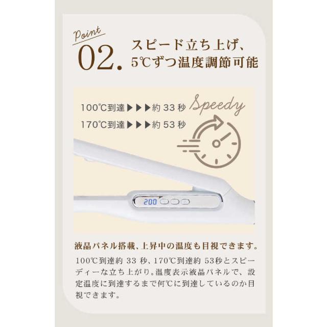 AGETUYA URU ストレート&カールアイロン 28mm 100℃〜200℃ 海外対応