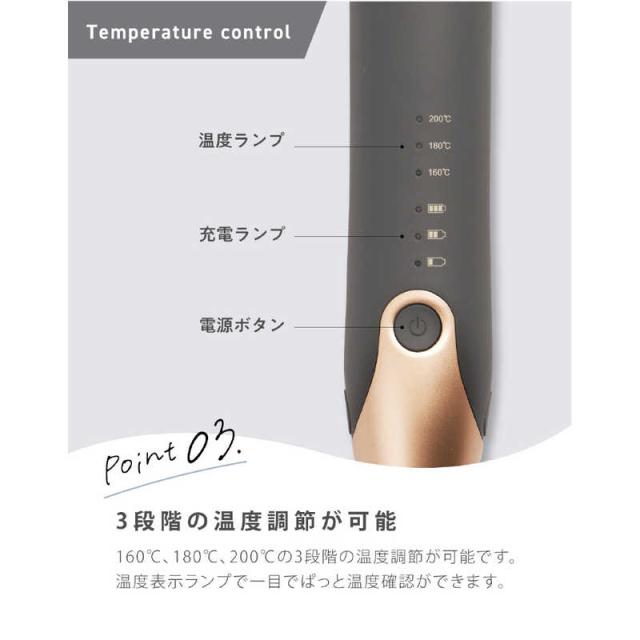 AGETUYA コードレス3ミニヘアアイロン ［充電式］ ピンク AG-0008-PKの